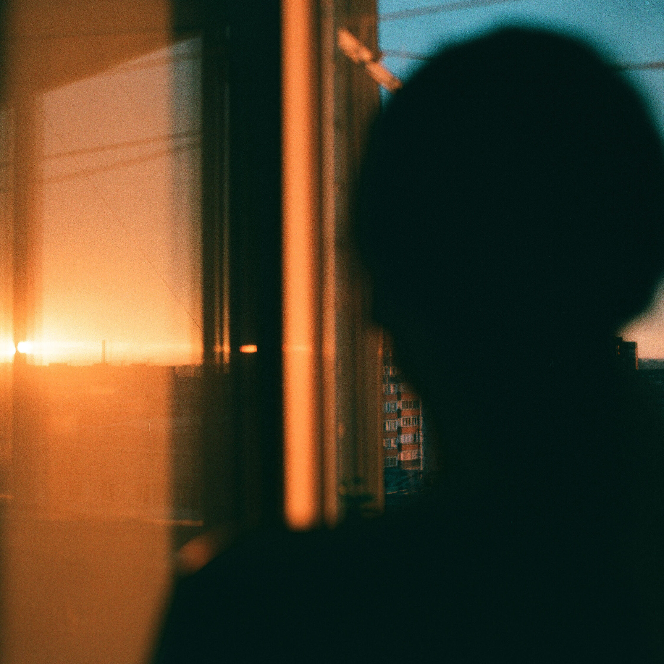 Silhouet with reflection of sunrise small